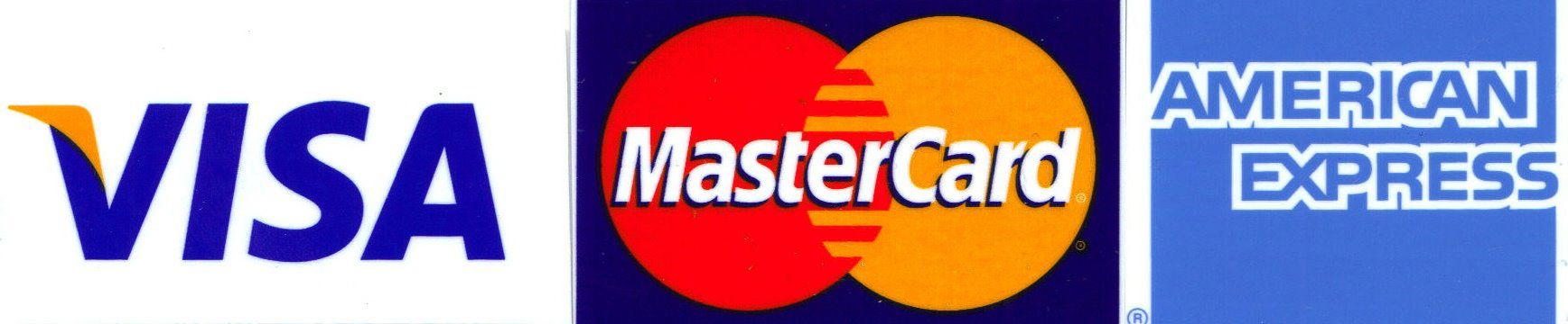 Visa, Mastercard and American Express accepted